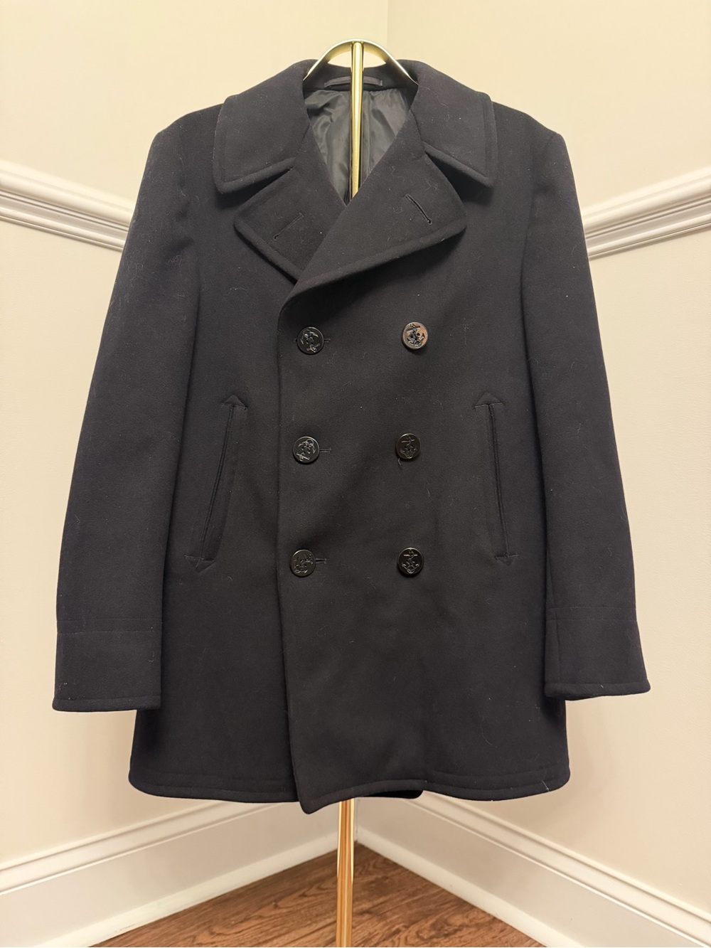 Vintage USN U.S. Navy Pea Coat Naval Clothing Depot Wool Peacoat Size 40